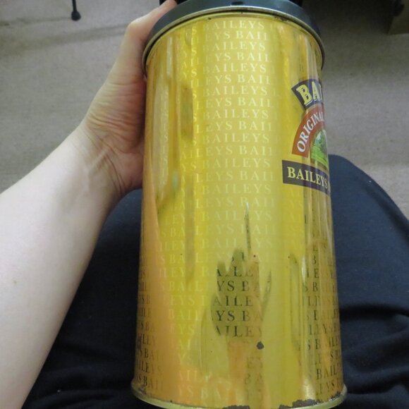 Bailey's Irish Milk Can Chun metal tin Farmhouse metallic gold black top - Picture 3 of 11